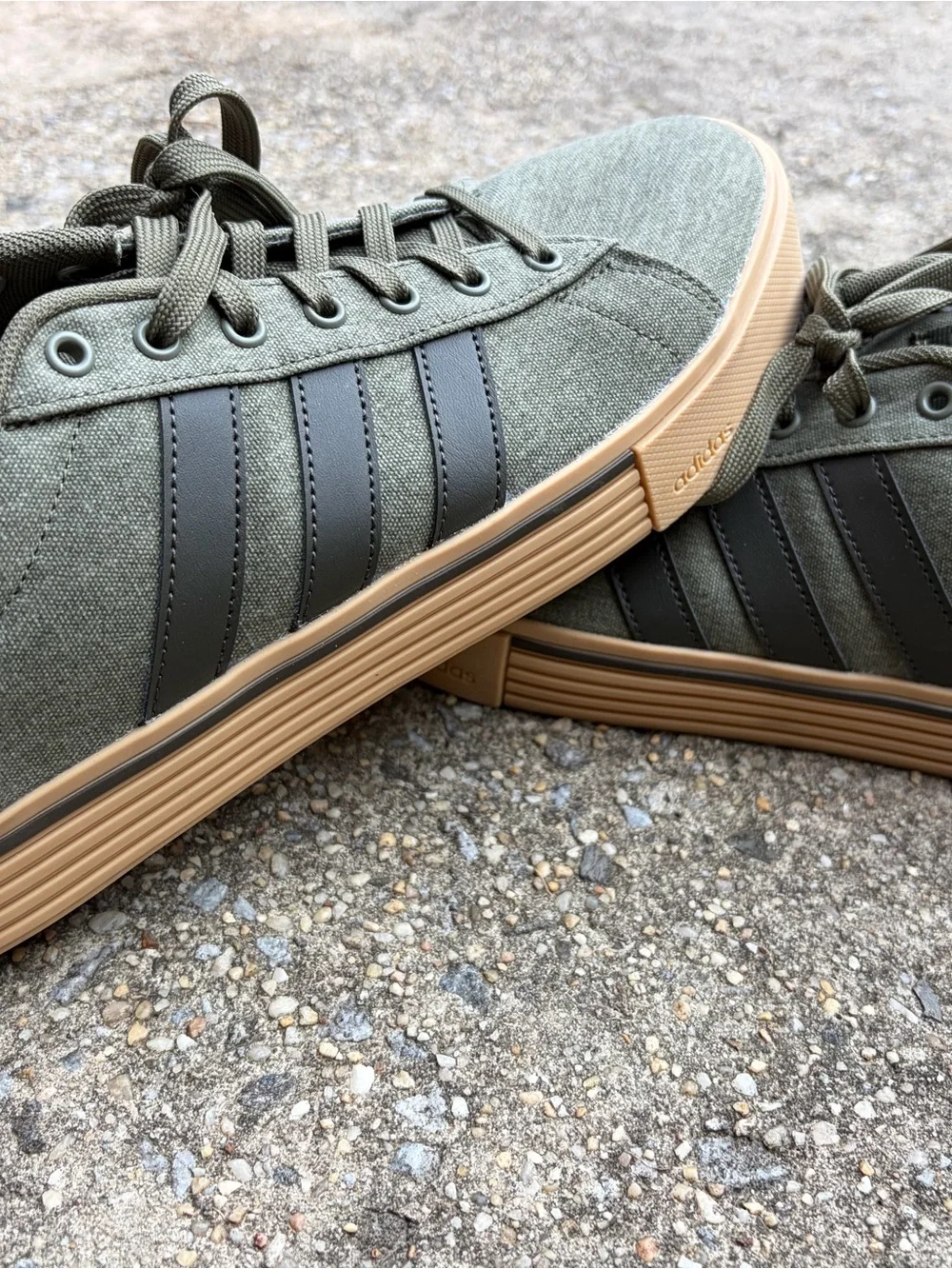 New! Men's army green Canvas Low-Top adidas Sneakers